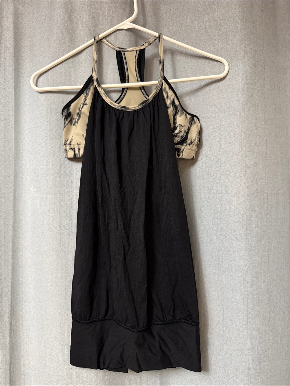 lululemon Black and Beige Tie-Dye Racerback Tank